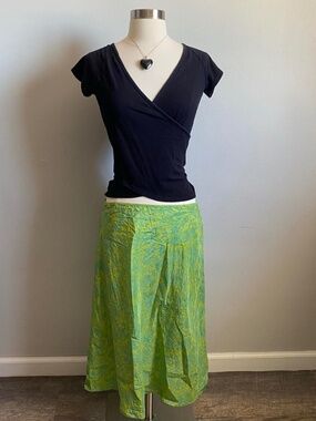 Vintage Gap Y2K Fairy Boho silk paisley midi skirt